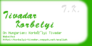 tivadar korbelyi business card